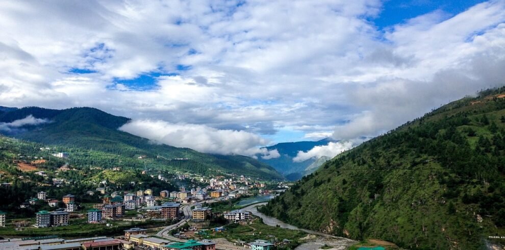 bhutan, village, mountain, nature, green city
