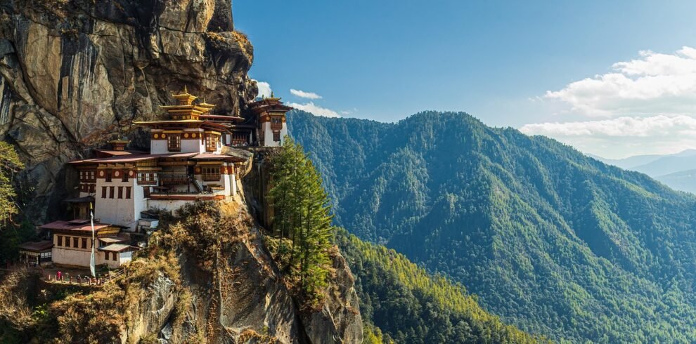 bhutan, monastery, mountains, buddhism, temple, asia, mountain, nest, paro, landmark, religion, buddha, buddhist, architecture, landscape, tourism, travel, nature, taktshang, himalaya, building, bhutanese, attraction, rock